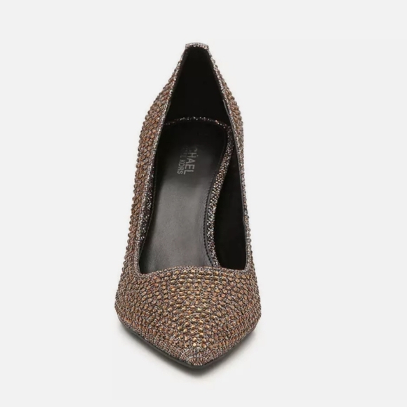 Michael Kors Dorothy Flex Pumps Pointed Toe Star Perforations Metallic Size 10 - Picture 4 of 12